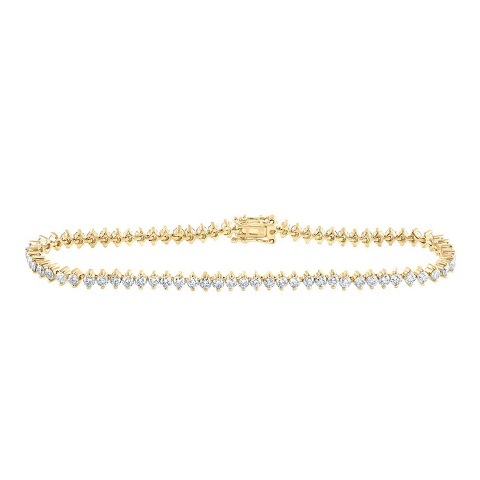 Gold Single Row Tennis Bracelet 314 Cttw Round Natural Diamond Womens 831 grams GND Bracelets Gold Single Row Tennis Bracelet 314 Cttw Round Natural Diamond Womens 831 grams GND Bracelets