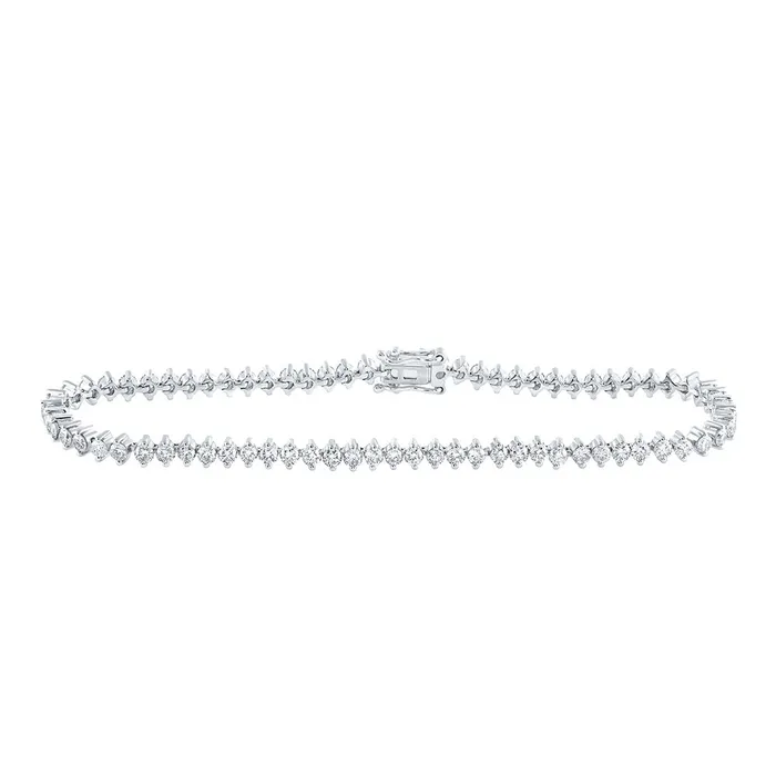 Gold Single Row Tennis Bracelet 314 Cttw Round Natural Diamond Womens 831 grams GND Bracelets Gold Single Row Tennis Bracelet 314 Cttw Round Natural Diamond Womens 831 grams GND Bracelets