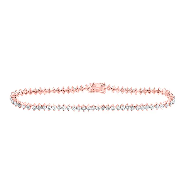 Gold Single Row Tennis Bracelet 314 Cttw Round Natural Diamond Womens 831 grams GND Bracelets Gold Single Row Tennis Bracelet 314 Cttw Round Natural Diamond Womens 831 grams GND Bracelets