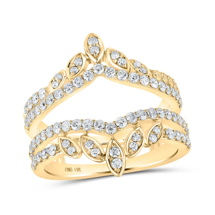 Gold Wrap Enhancer Wedding Band 1 Cttw Round Natural Diamond Womens 673 grams GND Rings Gold Wrap Enhancer Wedding Band 1 Cttw Round Natural Diamond Womens 673 grams GND Rings