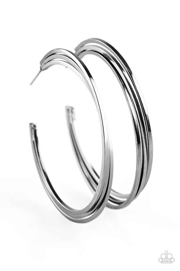 Haute Gossip Paparazzi Black Gunmetal Hoop Earrings Paparazzi Accessories Earrings Haute Gossip Paparazzi Black Gunmetal Hoop Earrings Paparazzi Accessories Earrings