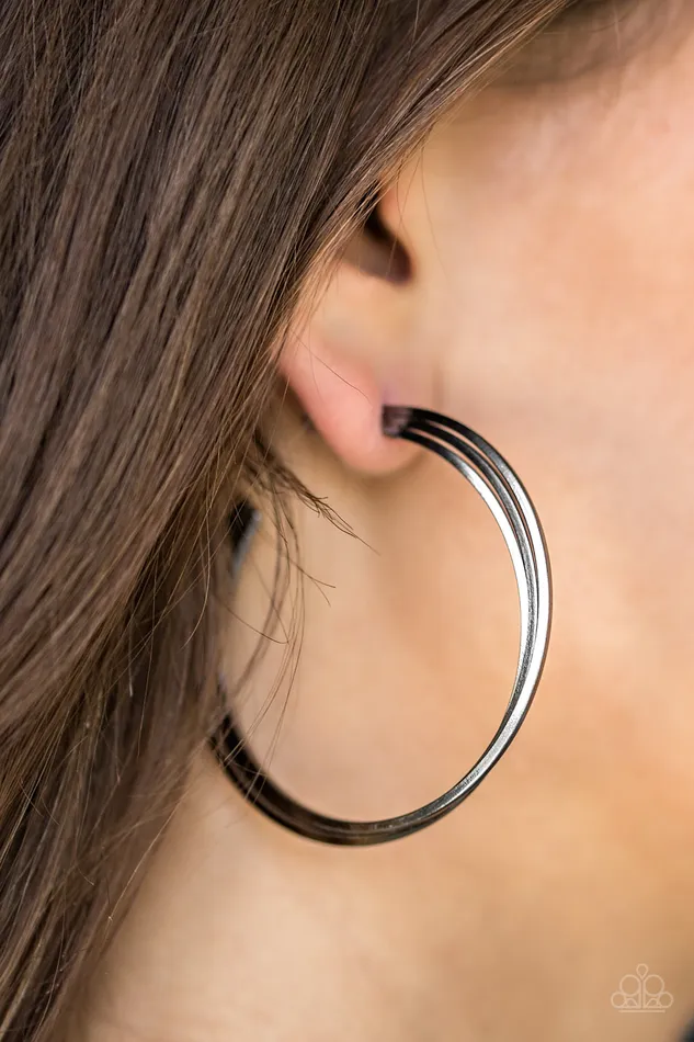 Haute Gossip Paparazzi Black Gunmetal Hoop Earrings Paparazzi Accessories Earrings Haute Gossip Paparazzi Black Gunmetal Hoop Earrings Paparazzi Accessories Earrings