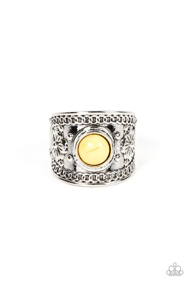 HAVENSent Yellow Stone Silver Ring Paparazzi Paparazzi Accessories Rings