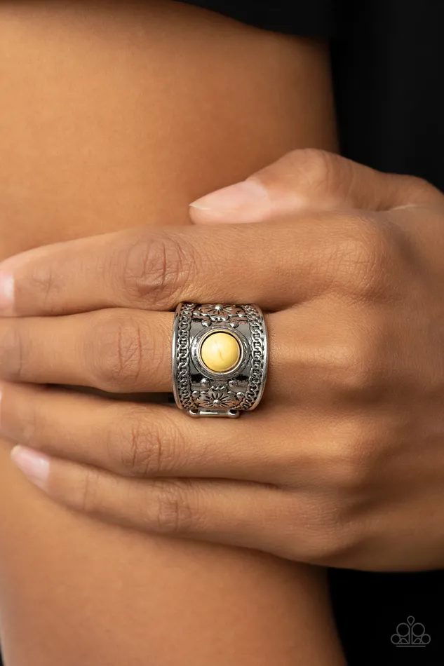 HAVENSent Yellow Stone Silver Ring Paparazzi Paparazzi Accessories Rings