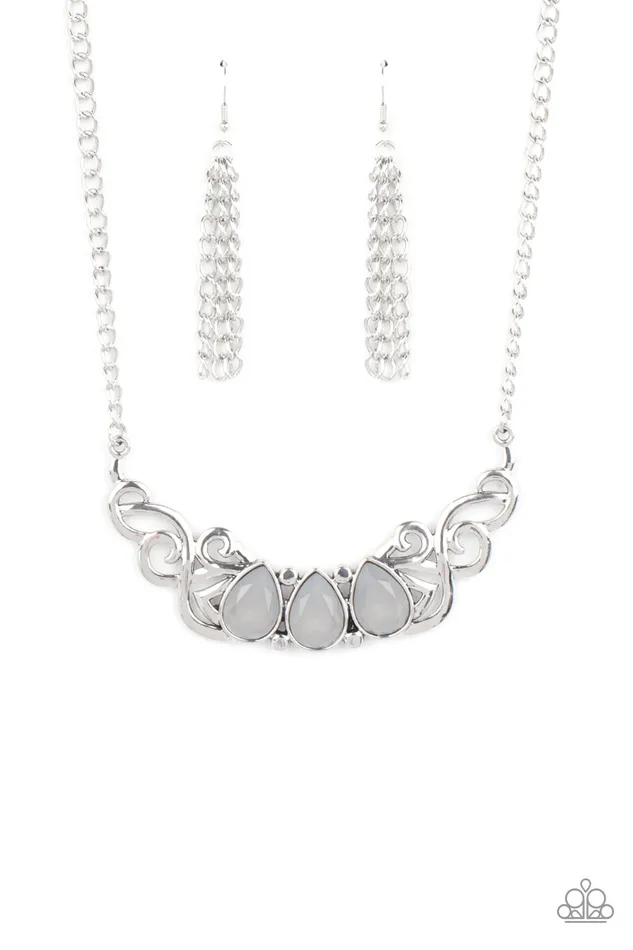 Heavenly Happenstance Silver Iridescent Teardrop Bead Necklace Paparazzi Paparazzi Accessories Necklaces Heavenly Happenstance Silver Iridescent Teardrop Bead Necklace Paparazzi Paparazzi Accessories Necklaces