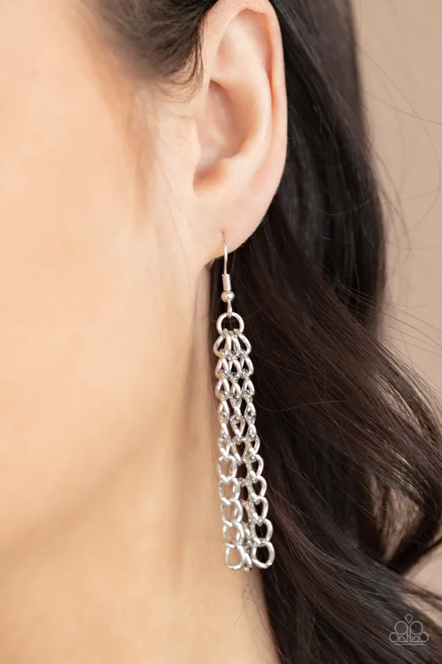 Heavenly Happenstance Silver Iridescent Teardrop Bead Necklace Paparazzi Paparazzi Accessories Necklaces