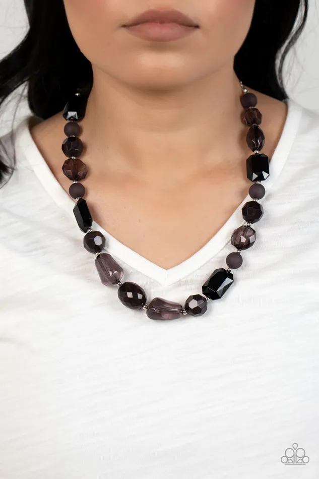Here Today GONDOLA Tomorrow Black Bead Necklace Paparazzi Paparazzi Accessories Necklaces