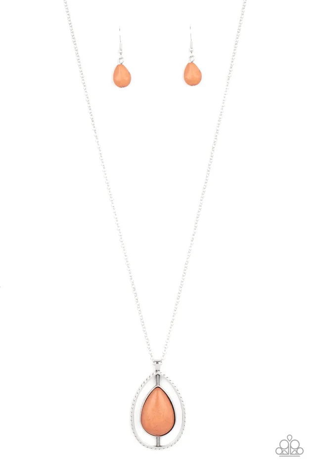 Here Today PATAGONIA Tomorrow Brown Stone Silver Teardrop Pendant Necklace Paparazzi Paparazzi Accessories Necklaces Here Today PATAGONIA Tomorrow Brown Stone Silver Teardrop Pendant Necklace Paparazzi Paparazzi Accessories Necklaces