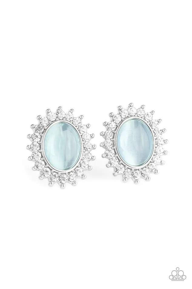 Hey There Gorgeous Blue Moonstone Silver Frame Post Earrings Paparazzi Paparazzi Accessories Earrings Hey There Gorgeous Blue Moonstone Silver Frame Post Earrings Paparazzi Paparazzi Accessories Earrings