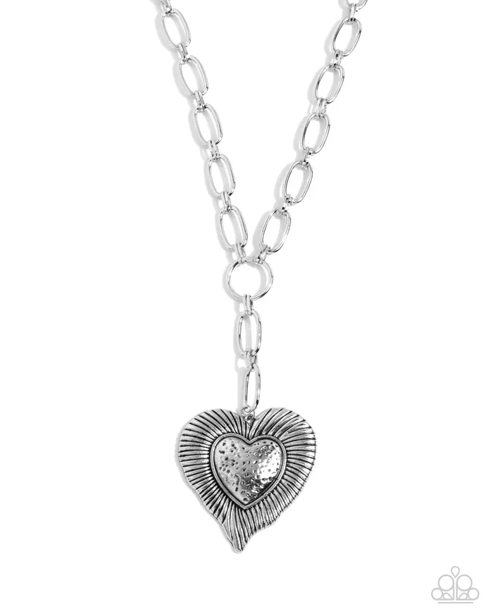 High Fidelity Silver Heart Short Necklace Paparazzi Paparazzi Accessories Necklaces High Fidelity Silver Heart Short Necklace Paparazzi Paparazzi Accessories Necklaces