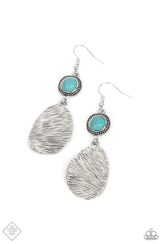 HOMESTEAD on the Range Blue Turquoise Silver Earrings Paparazzi Fashion Fix March 2022 Paparazzi Accessories Earrings HOMESTEAD on the Range Blue Turquoise Silver Earrings Paparazzi Fashion Fix March 2022 Paparazzi Accessories Earrings