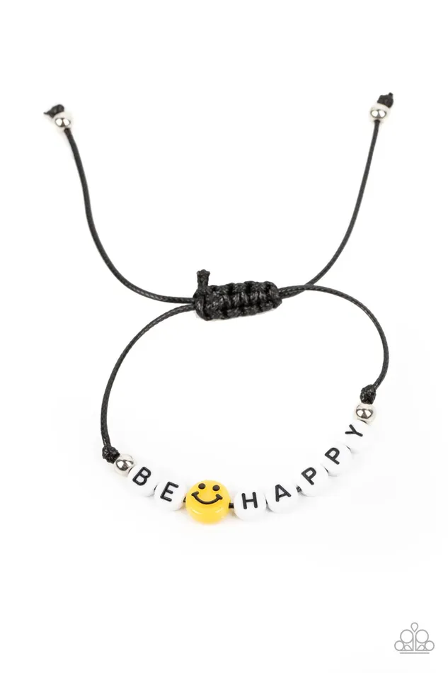 I Love Your Smile Black Cord Yellow Smiley Face Be Happy Bead Slide Bracelet Paparazzi Paparazzi Accessories Bracelets I Love Your Smile Black Cord Yellow Smiley Face Be Happy Bead Slide Bracelet Paparazzi Paparazzi Accessories Bracelets