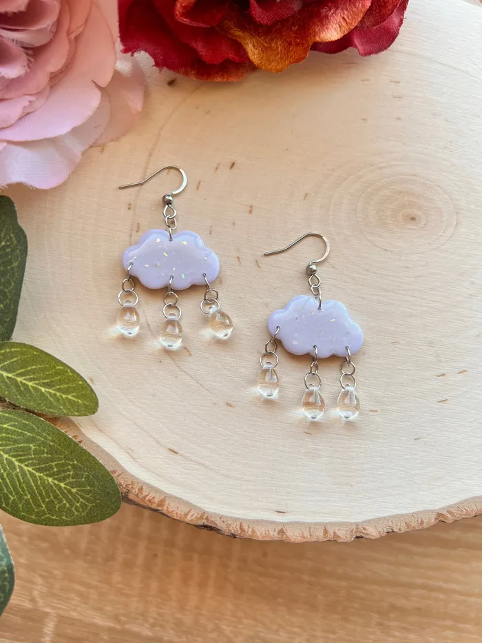 Ilia Creations Earrings Lilac Opal Rain Cloud Earrings