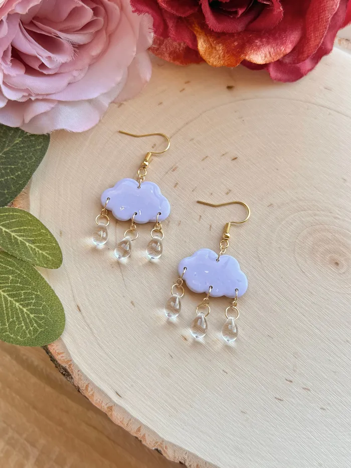 Ilia Creations Earrings Lilac Opal Rain Cloud Earrings