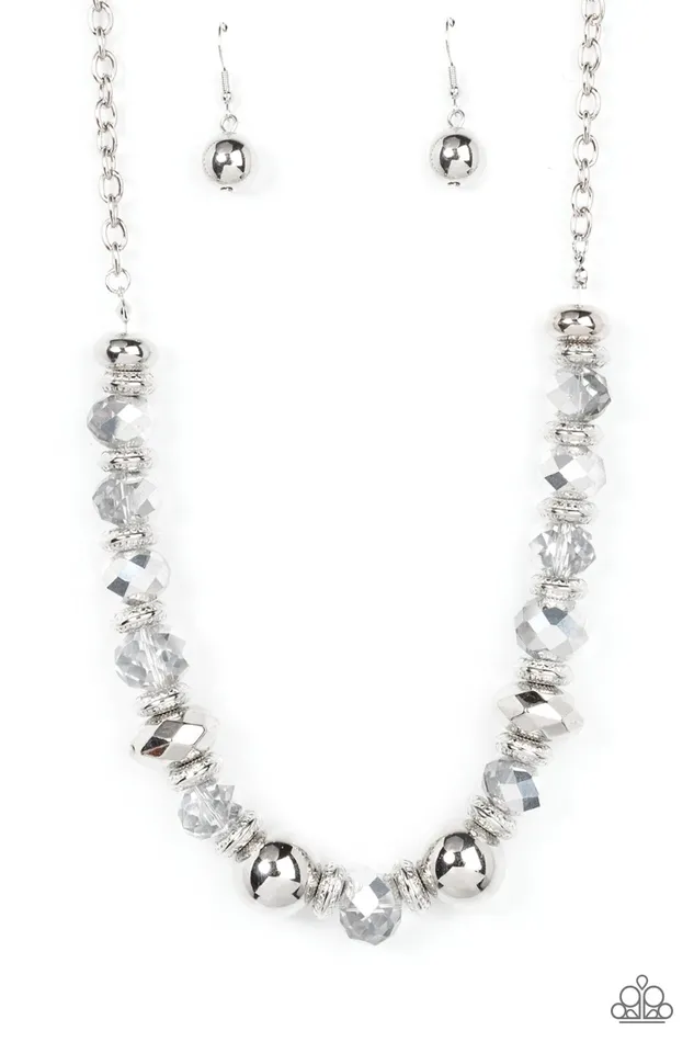 Interstellar Influencer Silver Bead Gem Necklace Paparazzi Paparazzi Accessories Necklaces Interstellar Influencer Silver Bead Gem Necklace Paparazzi Paparazzi Accessories Necklaces
