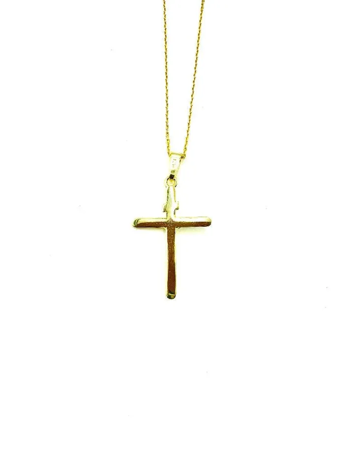 ITALY Necklaces Gold Vermeil Crucifix Necklace 18inch