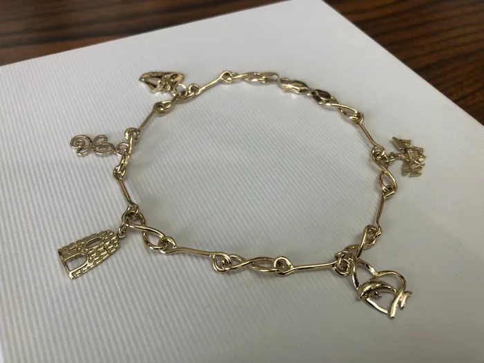 Johnny jeweler stcroix PreStyled Sets Solid 14 k gold and 10 k gold charms anklet Johnny jeweler stcroix PreStyled Sets Solid 14 k gold and 10 k gold charms anklet