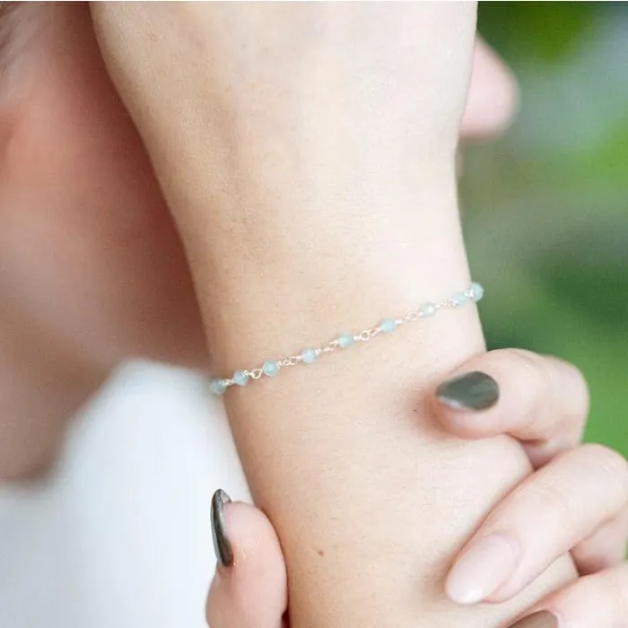 JSL Bracelets Aquamarine Beaded Bracelet