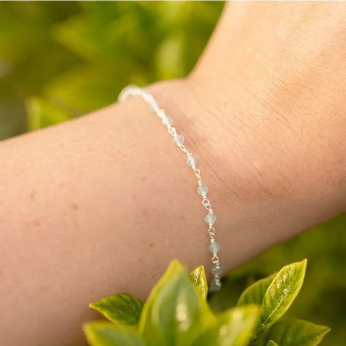 JSL Bracelets Aquamarine Beaded Bracelet