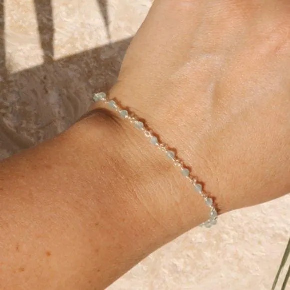 JSL Bracelets Aquamarine Beaded Bracelet