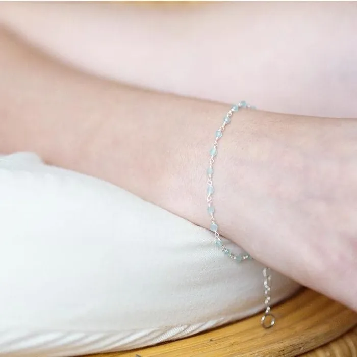 JSL Bracelets Aquamarine Beaded Bracelet