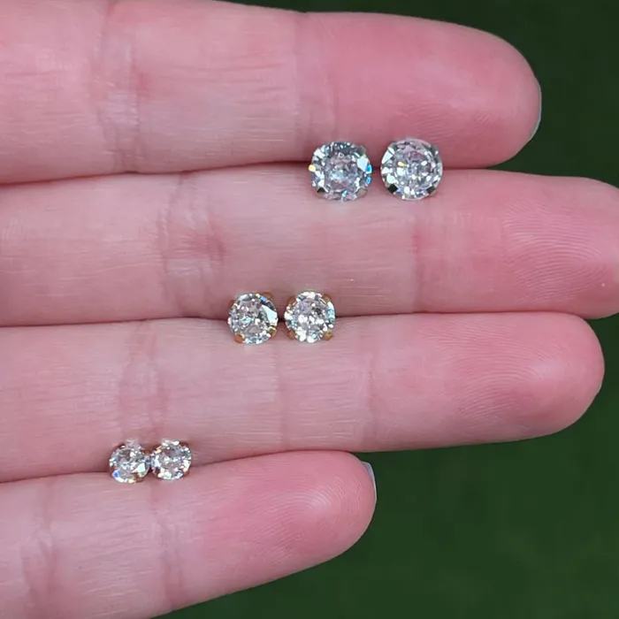 JSL Clear Quartz Stud Earrings Earrings