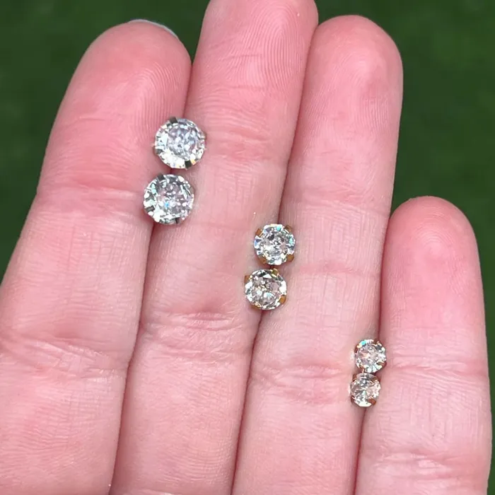 JSL Clear Quartz Stud Earrings Earrings
