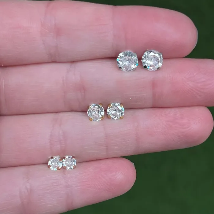 JSL Clear Quartz Stud Earrings Earrings