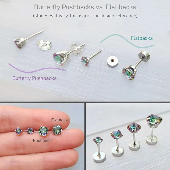 JSL Clear Quartz Stud Earrings Earrings