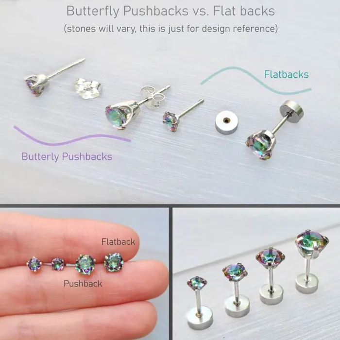 JSL Earrings Round Aquamarine Stud Earrings