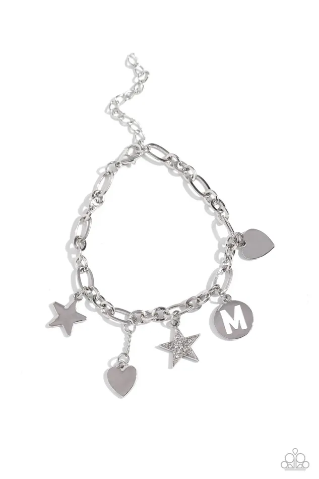 Legacy Letters White M Letter Bracelet Paparazzi Paparazzi Accessories Bracelets Legacy Letters White M Letter Bracelet Paparazzi Paparazzi Accessories Bracelets