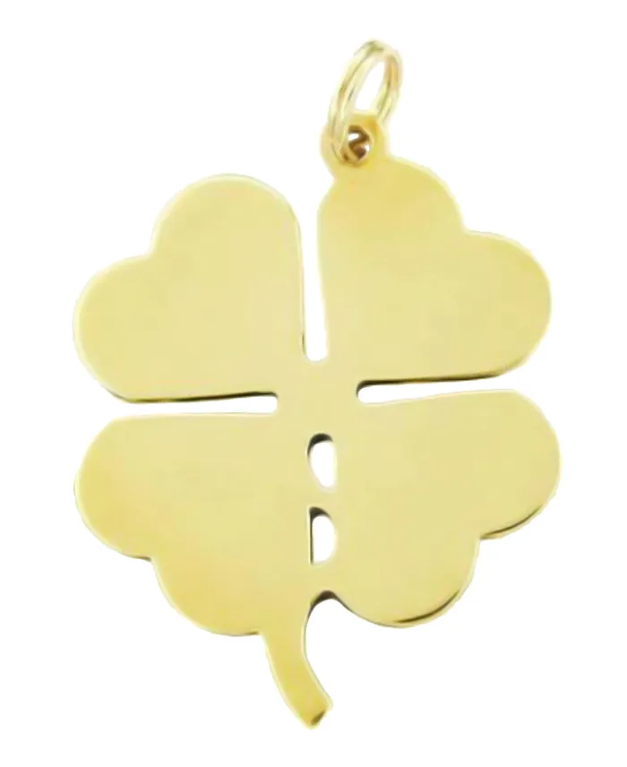 Lucky 4 Leaf Clover Pendant in 14 Karat Gold Antique Jewelry Mall Necklaces