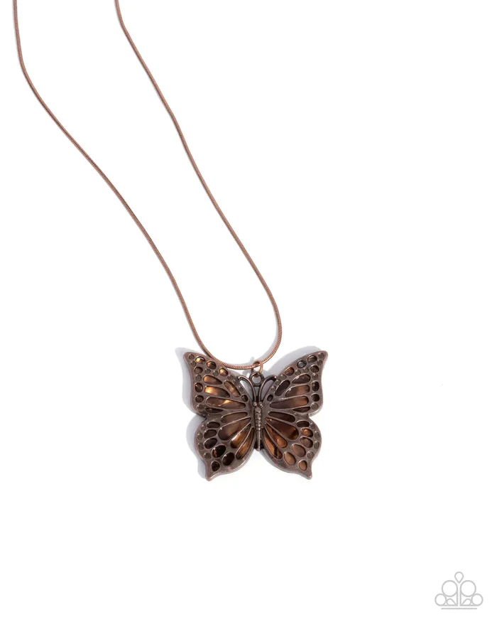 Magical Metamorphosis Copper Acrylic Butterfly Short Necklace Paparazzi Paparazzi Accessories Necklaces Magical Metamorphosis Copper Acrylic Butterfly Short Necklace Paparazzi Paparazzi Accessories Necklaces