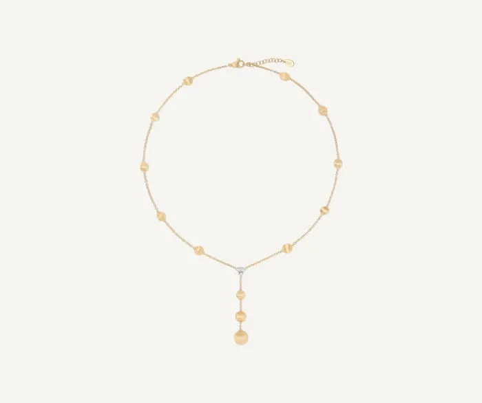 Marco Bicego Yellow Gold Lariat Necklace With Diamonds Marco Bicego Necklaces