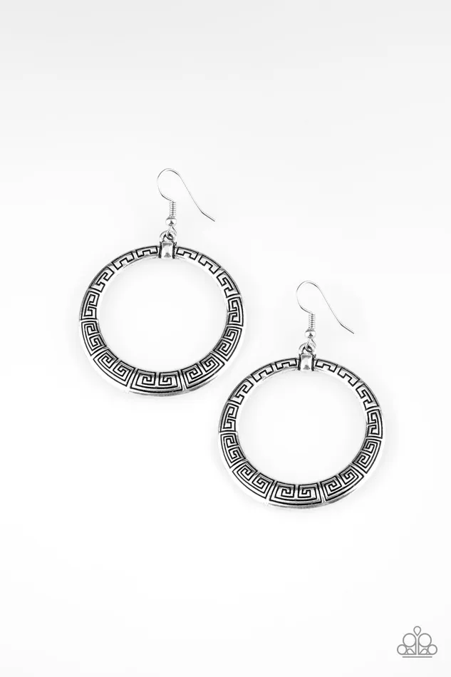 Mayan Mantra Paparazzi Silver Circle Tribal Pattern Earrings Paparazzi Accessories Earrings Mayan Mantra Paparazzi Silver Circle Tribal Pattern Earrings Paparazzi Accessories Earrings