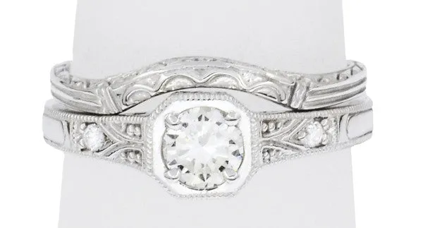 Mayfair Filigree Art Deco Diamond Engagement Ring in 14 or 18 Karat White Gold Antique Jewelry Mall Rings Mayfair Filigree Art Deco Diamond Engagement Ring in 14 or 18 Karat White Gold Antique Jewelry Mall Rings