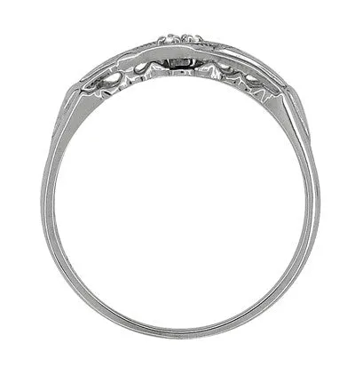 Mid Century Retro Moderne Engagement Ring and Wedding Ring Set in 14K White Gold Antique Jewelry Mall Rings Mid Century Retro Moderne Engagement Ring and Wedding Ring Set in 14K White Gold Antique Jewelry Mall Rings