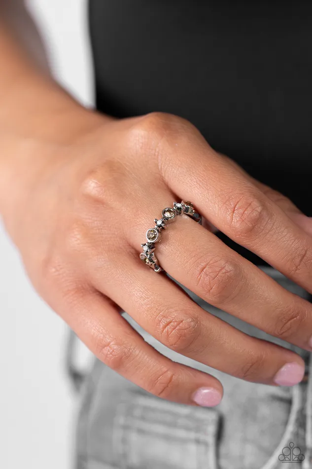 Modestly Modern Brown Topaz Rhinestone Ring Paparazzi Paparazzi Accessories Rings