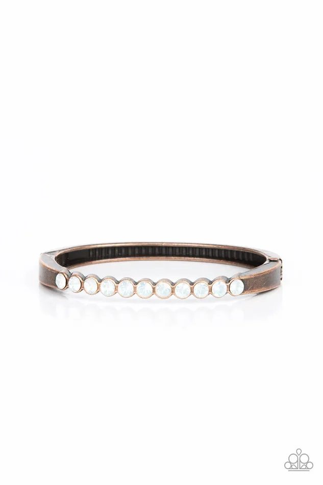 Mystical Masterpiece Copper Opal Rhinestone Hinged Bracelet Paparazzi Paparazzi Accessories Bracelets Mystical Masterpiece Copper Opal Rhinestone Hinged Bracelet Paparazzi Paparazzi Accessories Bracelets