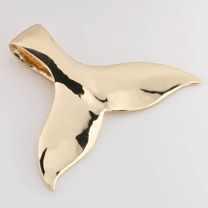 Nakoa 14K Solid Yellow Gold Whale Tail Pendant Chain Sold Separately Necklaces Nakoa 14K Solid Yellow Gold Whale Tail Pendant Chain Sold Separately Necklaces
