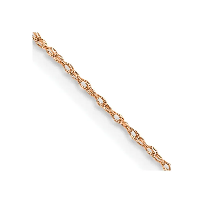 Necklaces 10k Rose Gold 05 mm Carded Cable Rope Chain 029 grams Qgold