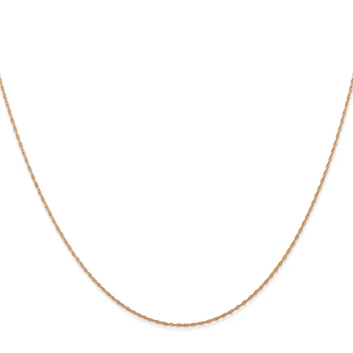 Necklaces 10k Rose Gold 05 mm Carded Cable Rope Chain 029 grams Qgold Necklaces 10k Rose Gold 05 mm Carded Cable Rope Chain 029 grams Qgold