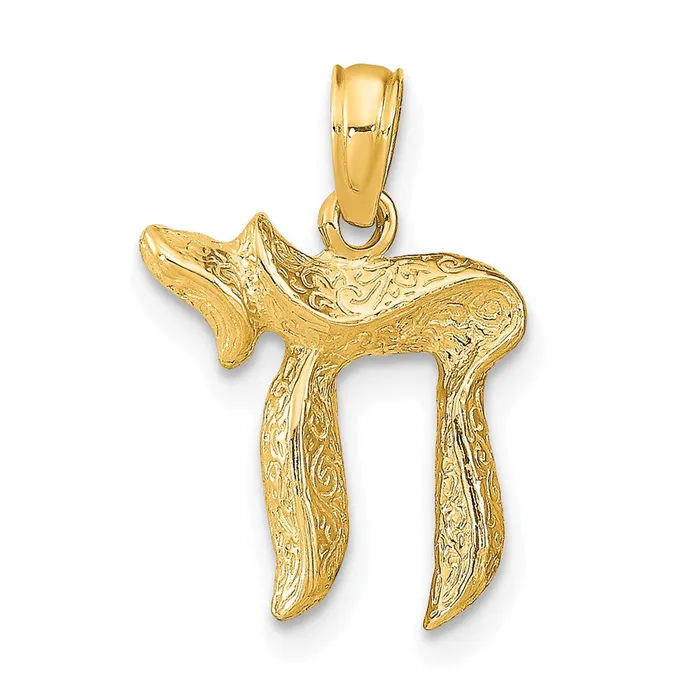 Necklaces 10k Yellow Gold 125 mm Chai Pendant 071 grams Qgold