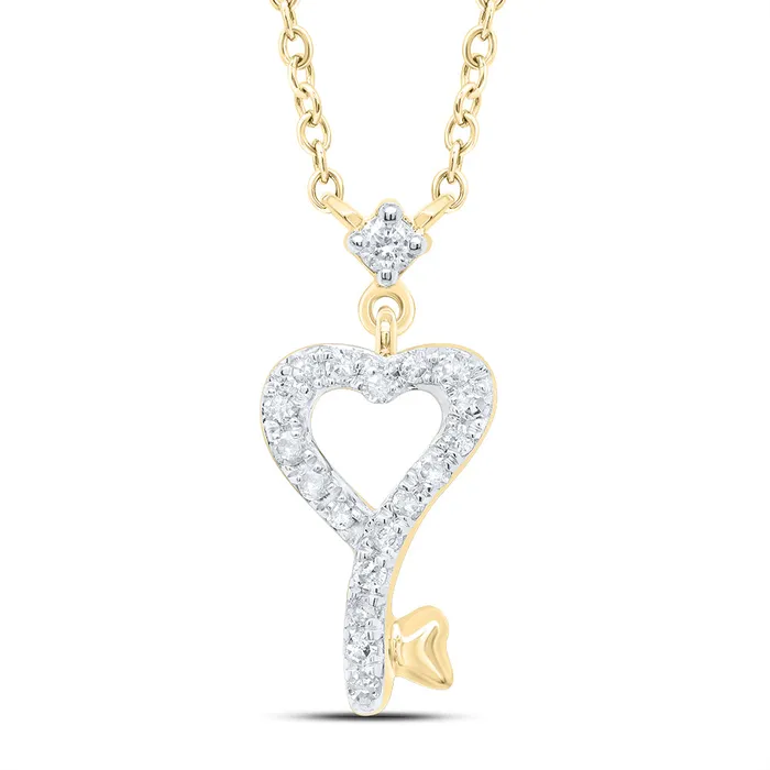 Necklaces 10Kt Gold 110CtwDia P1 Gift Heart Necklace GND