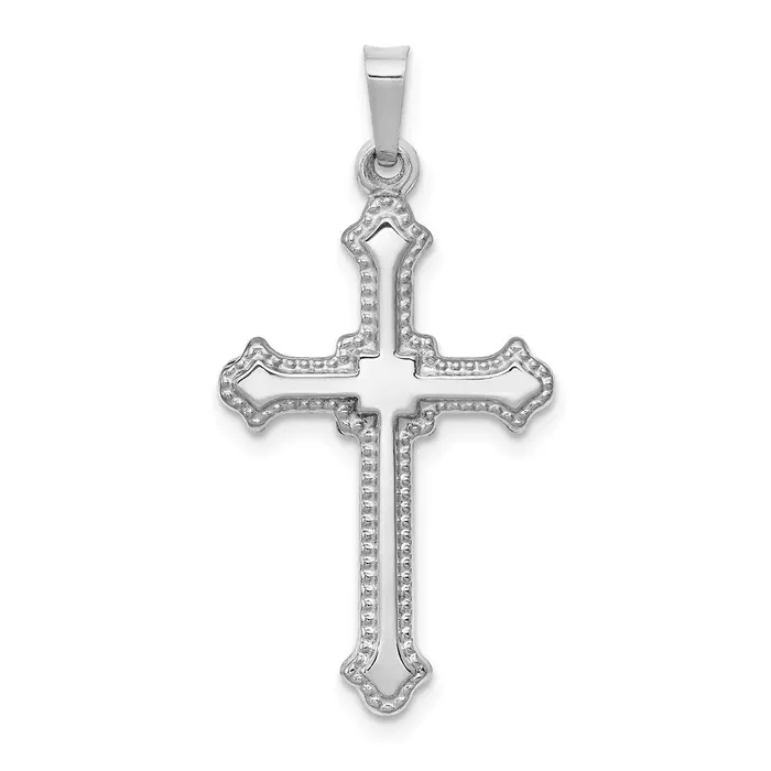 Necklaces 14k White Gold 165 mm Polished Cross Pendant 067 grams Qgold
