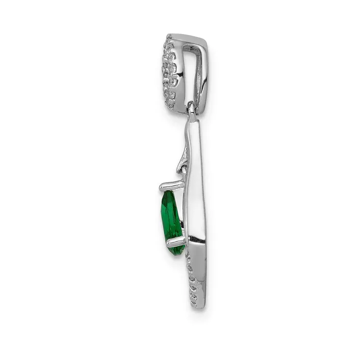 Necklaces 14k White Gold Diamond and Teardrop Emerald Dangle Pendant 135 grams Qgold Necklaces 14k White Gold Diamond and Teardrop Emerald Dangle Pendant 135 grams Qgold
