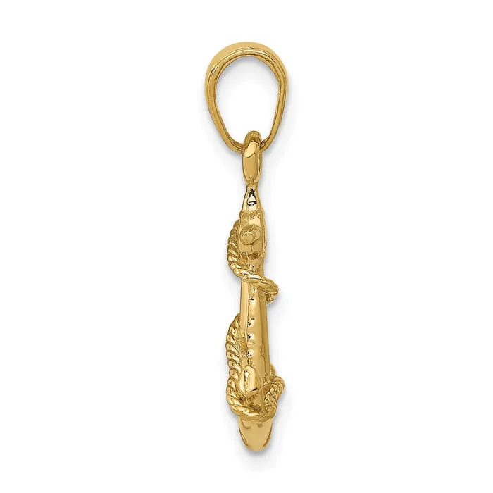 Necklaces 14k Yellow Gold 11 mm 3D Anchor with Rope Pendant 131 grams Qgold Necklaces 14k Yellow Gold 11 mm 3D Anchor with Rope Pendant 131 grams Qgold