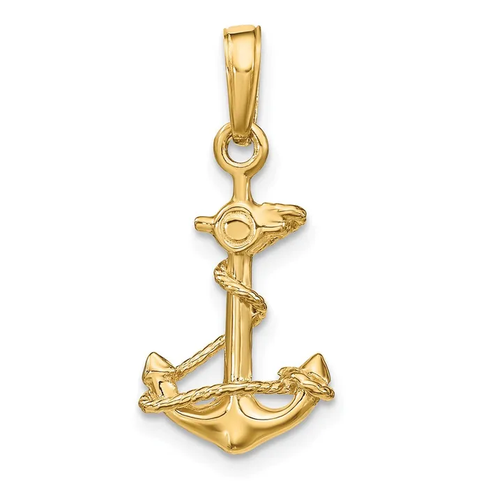 Necklaces 14k Yellow Gold 11 mm 3D Anchor with Rope Pendant 131 grams Qgold Necklaces 14k Yellow Gold 11 mm 3D Anchor with Rope Pendant 131 grams Qgold