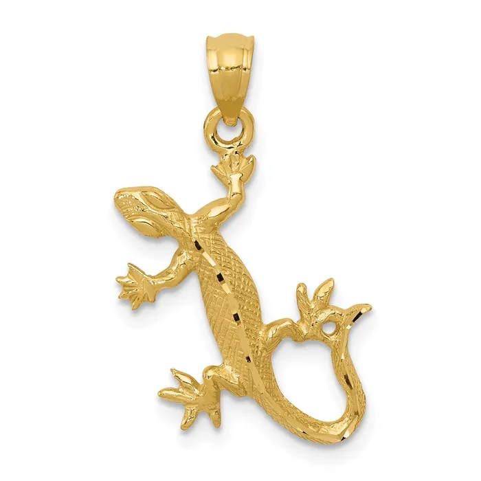 Necklaces 14k Yellow Gold 185 mm DiamondCut Lizard Pendant 12 grams Qgold Necklaces 14k Yellow Gold 185 mm DiamondCut Lizard Pendant 12 grams Qgold