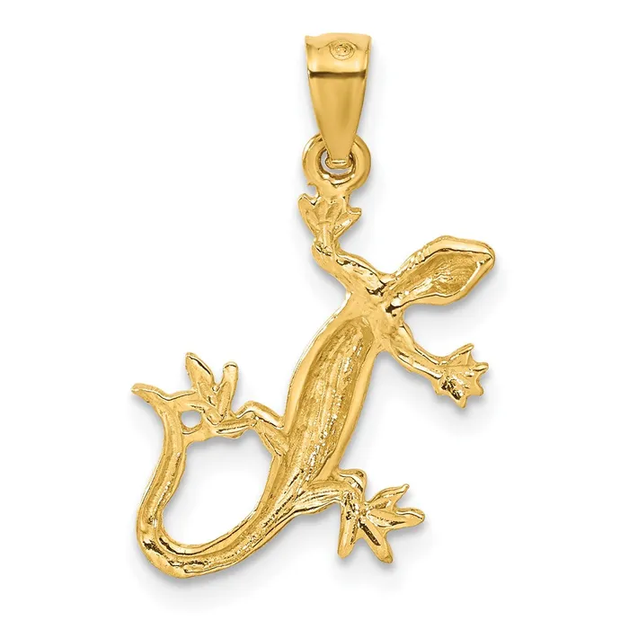 Necklaces 14k Yellow Gold 185 mm DiamondCut Lizard Pendant 12 grams Qgold Necklaces 14k Yellow Gold 185 mm DiamondCut Lizard Pendant 12 grams Qgold